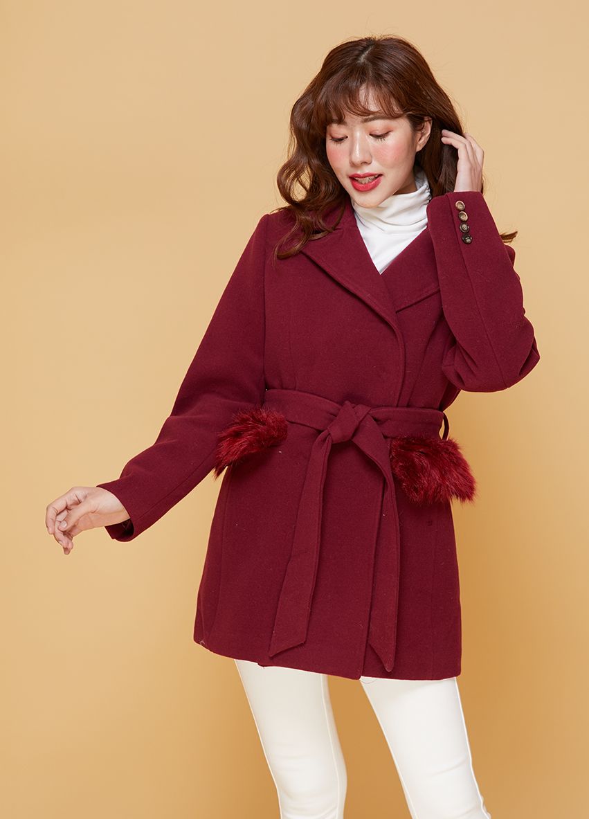 1043 Mini Coat Pocket Fur