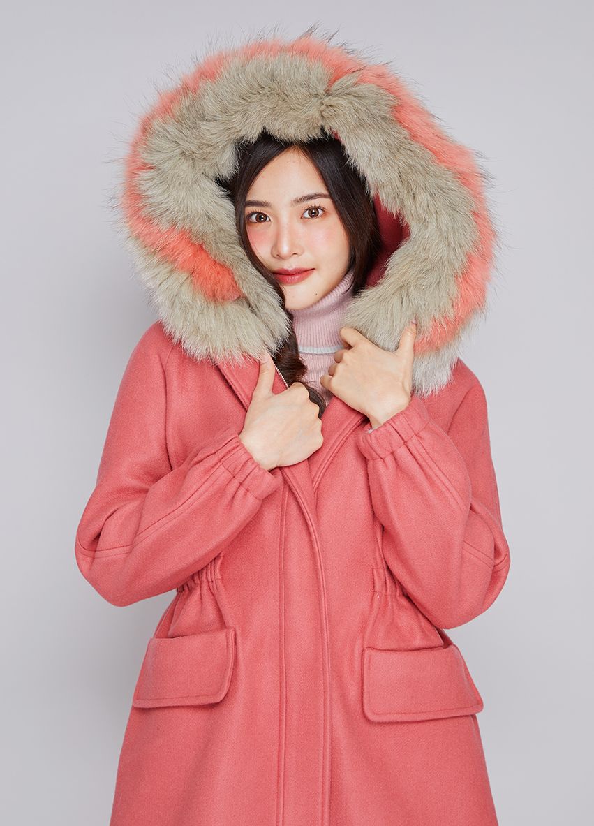 434 Coat With Fur Fox Hood : Special Color