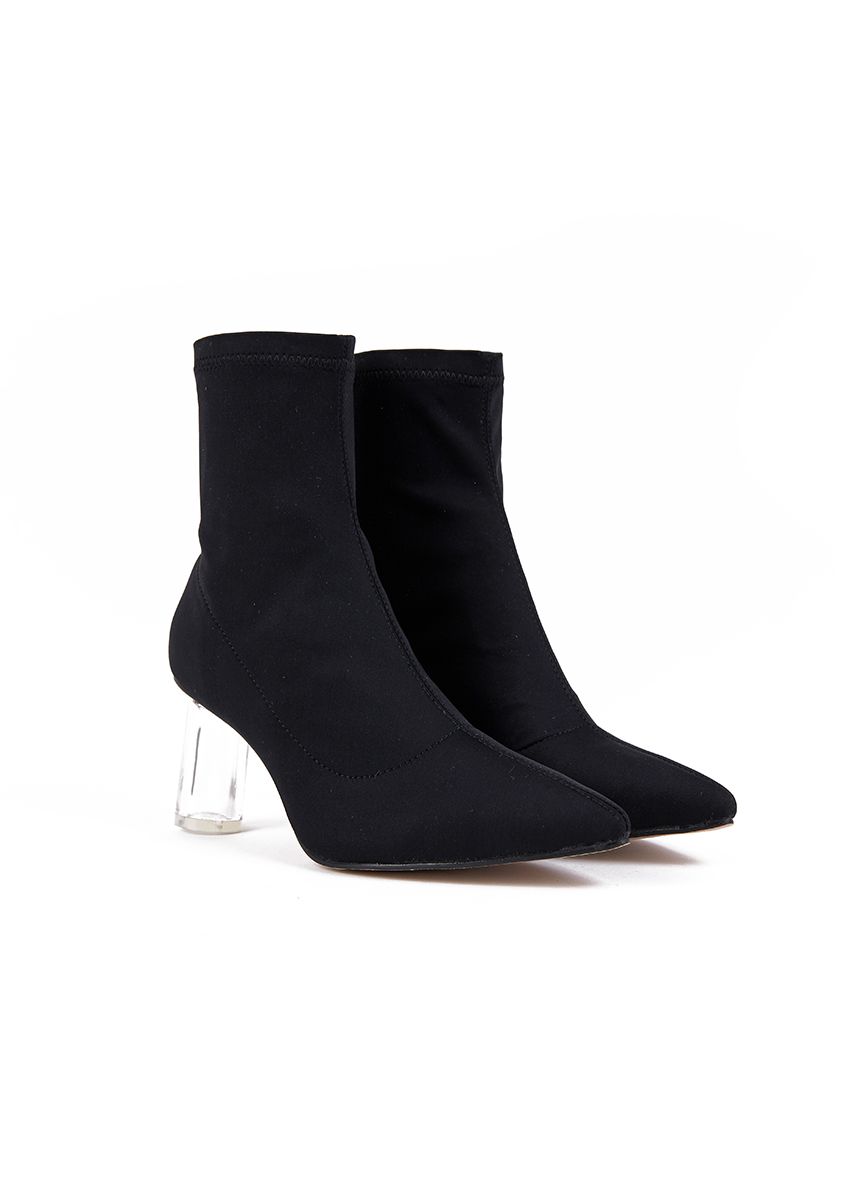 874 CIRCLE CRYSTAL HEEL ANKLE BOOTS
